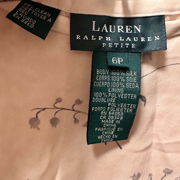 VTG Ralph Lauren Cream Floral A-Line Skirt 100% Silk - Sz 6 - Picture 2 of 4